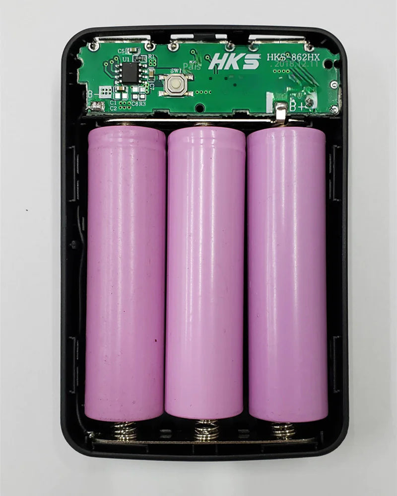 Build-Your-Own 18650 Battery Hub with 3 USBs